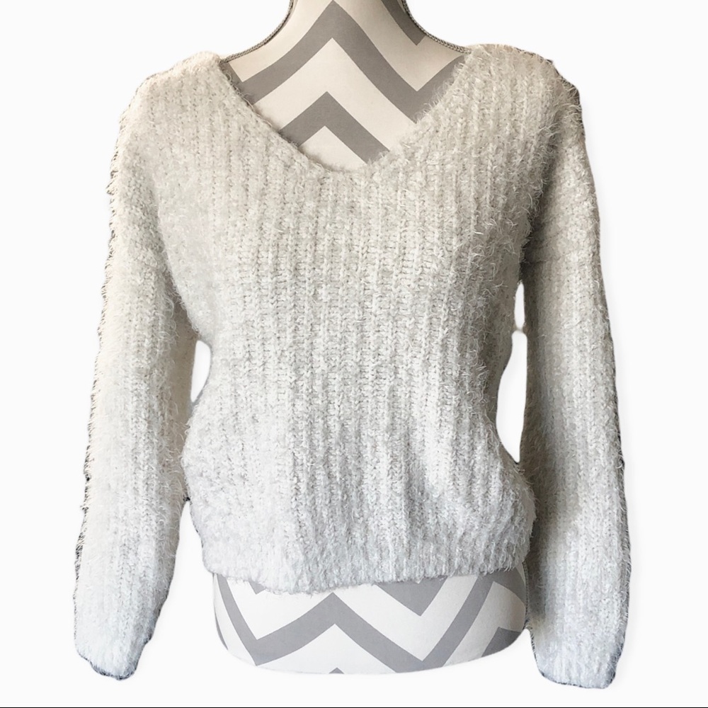 Hippie rose fuzzy sweater womens size large